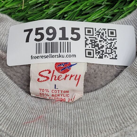 Vintage 80s Denver Raglan Sweatshirt Womens Large 19x24 Gray - Picture 6 of 13